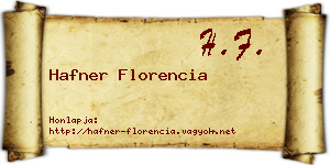 Hafner Florencia névjegykártya